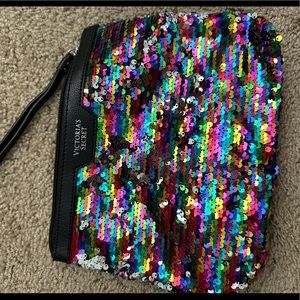 Victorias Secret Rainbow Silver Sparkle Handbag